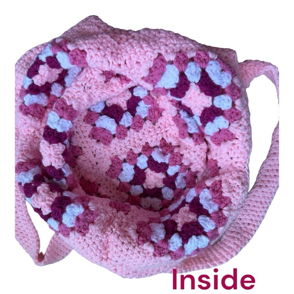 Handmade crochet granny square tote bag - Picture 3 of 6
